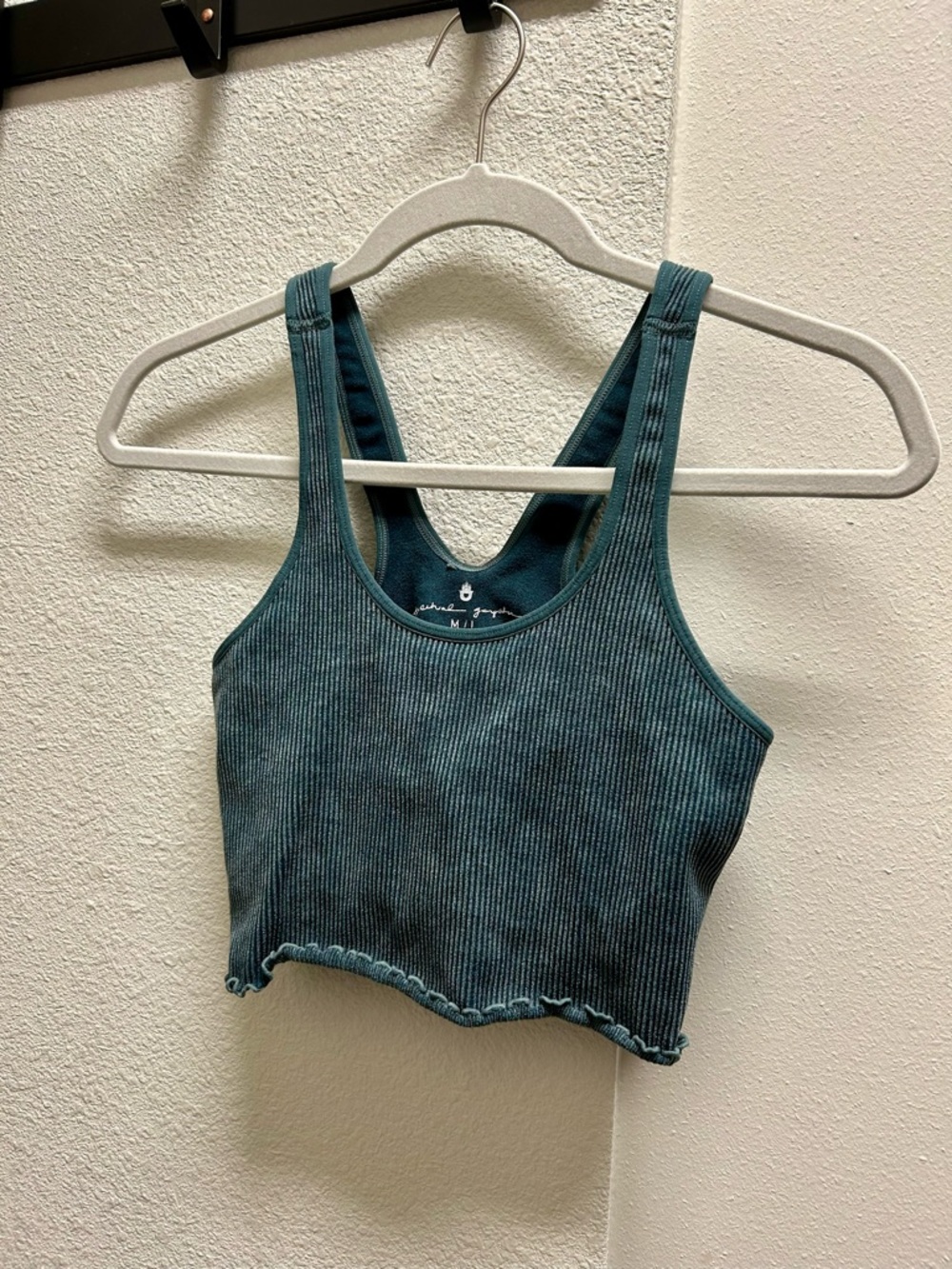Ribbed Cropped Tank Top - Teal
